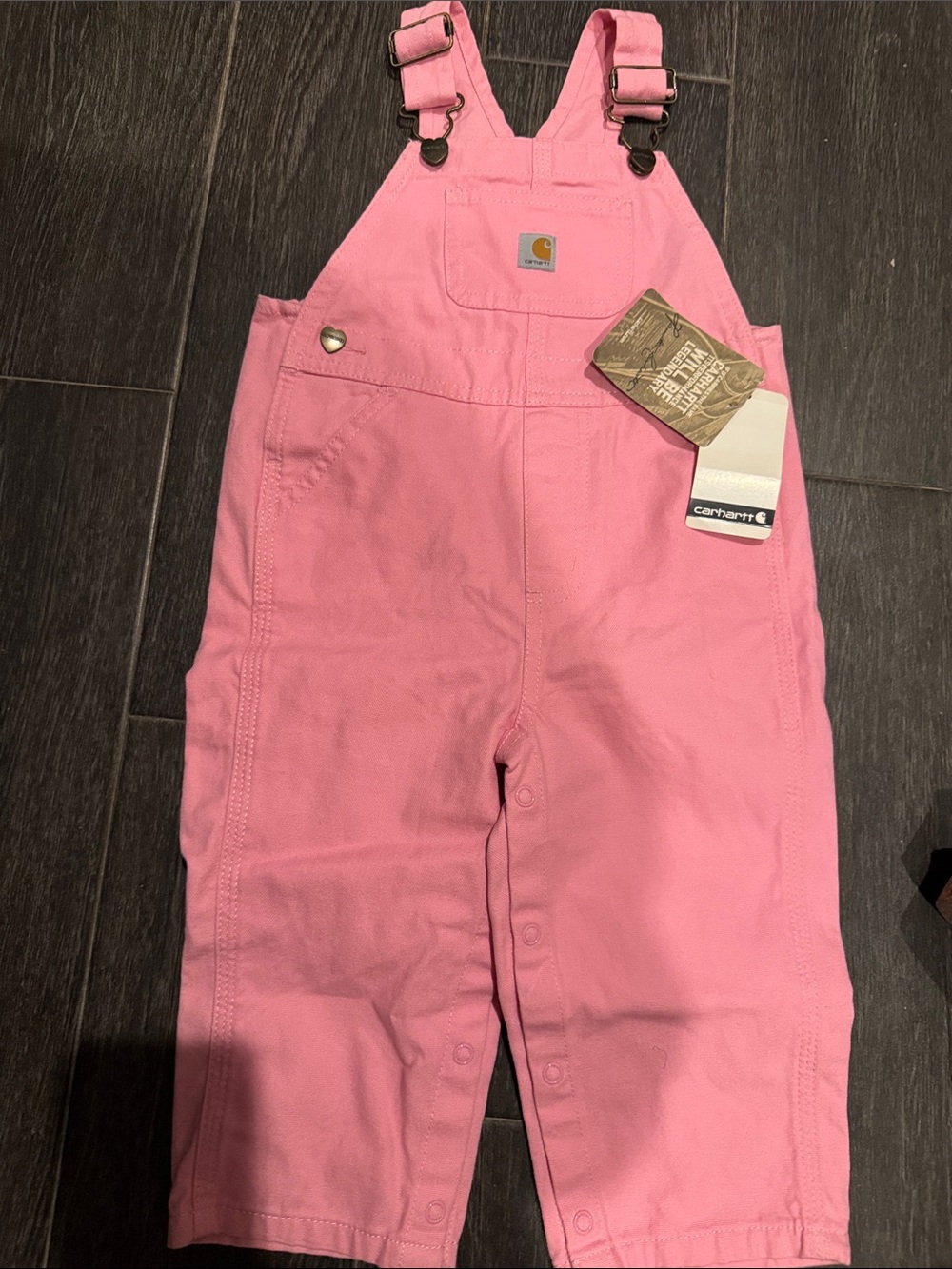 Carhartt Kids Pink Cotton Duck Bib Overalls